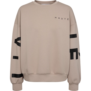 Haute l'amitié - Maxi split logo sweat Beige