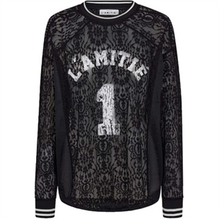 Haute l'amitié -  Lace LS football blouse Black
