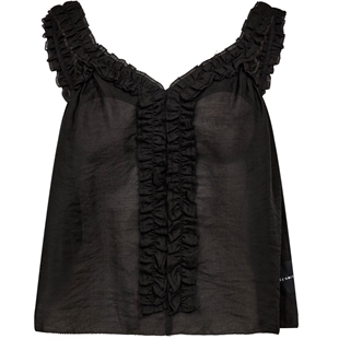 Haute l'amitié - Frida frill top Black
