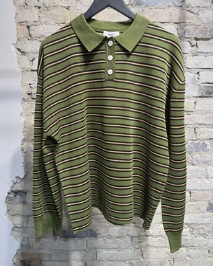 Boii - Adanne polo knit Gartner green/yellow
