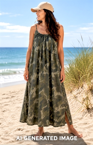 Black Colour - Bcminna strap dress Camou