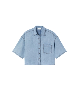 American Vintage - Paybou ss shirt Blue snow