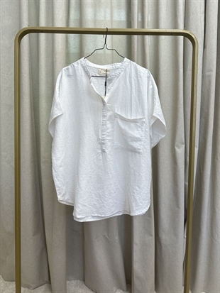 Frau - Colombo linen top Bright white