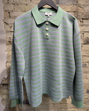 Boii - Adanne polo knit Mint/blue
