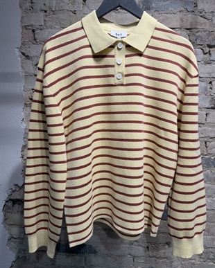 Boii - Adanne polo knit Yellow/rust
