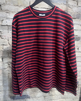 Boii - Nete o-neck tee Stripe Navy/red