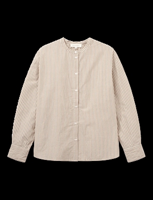 Studio feder - Isolde skjorte Brown beach stripe