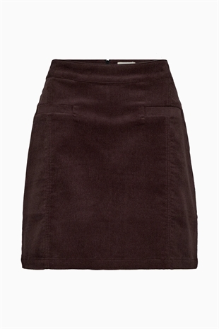 IVY Copenhagen - Sign cord mini skirt Expresso brown