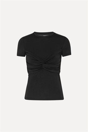 Rotate - Fitted twisted t-shirt Black