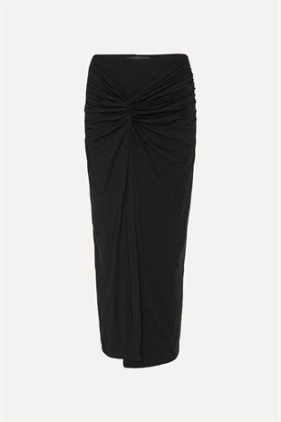 Rotate - Fitted twisted skirt Black