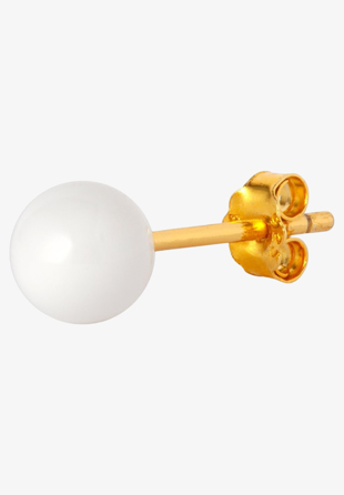 Lulu - Ball Large Ørestik Guld/Hvid