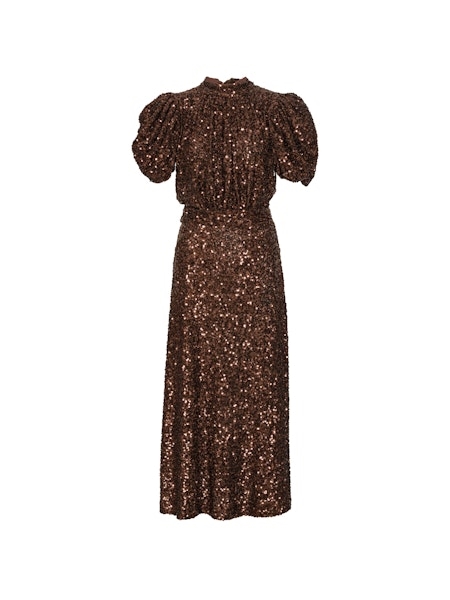 Rotate - Sequins midi dress Chicory coffee