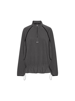 Rotate - Fleece half zip Gray pinstripe