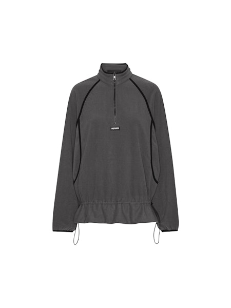 Rotate - Fleece half zip Gray pinstripe