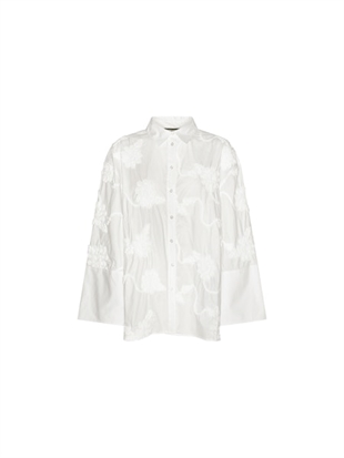 Rotate - Flower oversized shirt Bright white