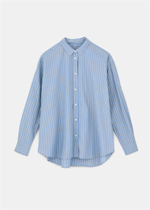 Aiayu - Shirt striped Mix baby blue
