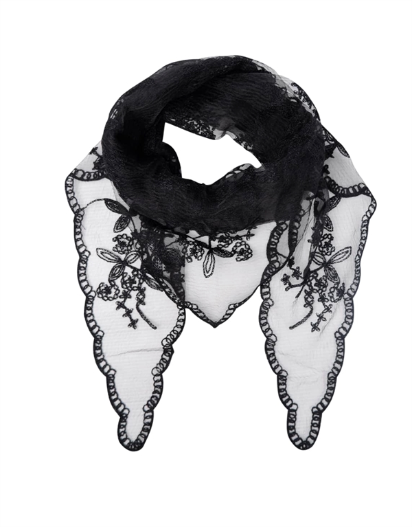 Black Colour - BCmiriana triangle lace scarf black
