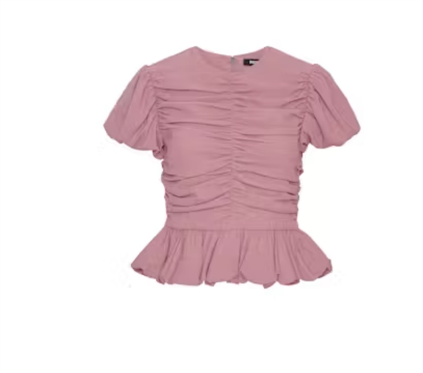 Rotate - Ruched puff sleeve top Lilas