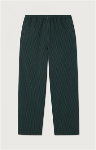 American vintage - Ugyno trousers Ivy green stripes
