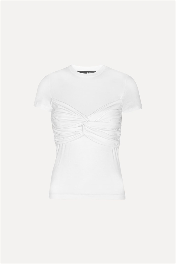 Rotate - Fitted twisted t-shirt Bright white