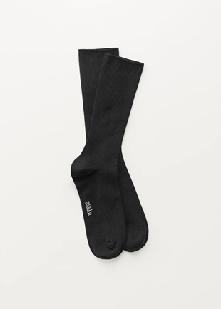 Aiayu - Wool rib socks Black