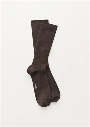 Aiayu - Wool rib socks Brown