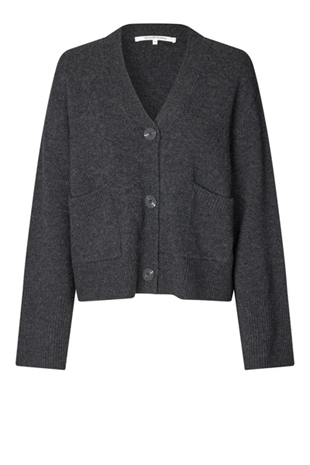 Second female - Alpha knit cardigan Charcoal grey