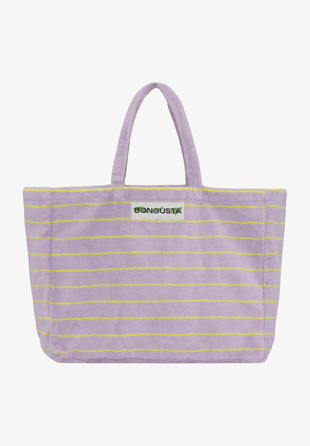 Bongusta - Naram Weekend Bag Lilac & neon yellow (thin stripe)