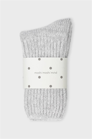 moshi moshi - Boyfriend Socks Light grey melange