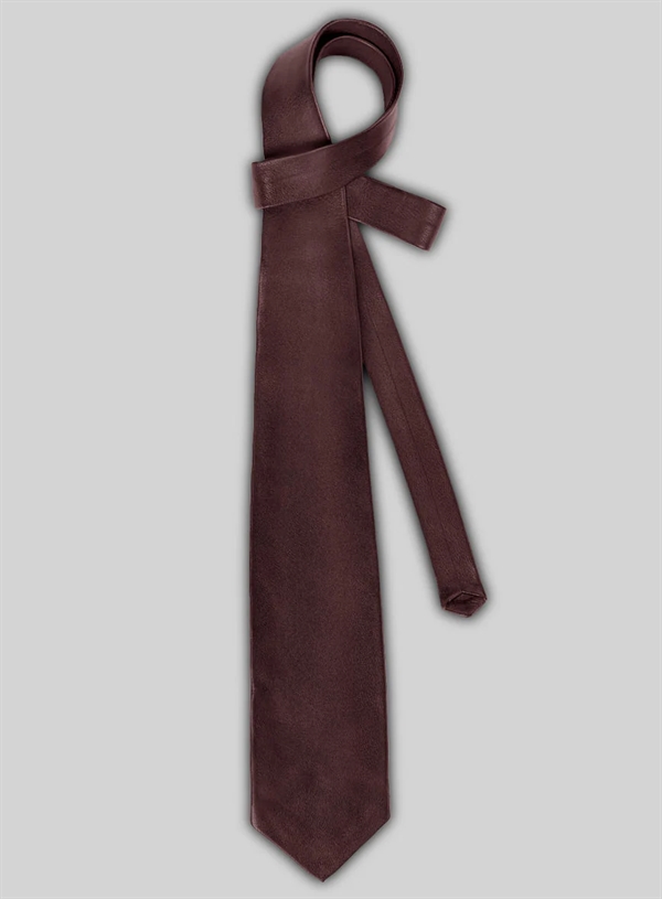 Leather tie Burgundy