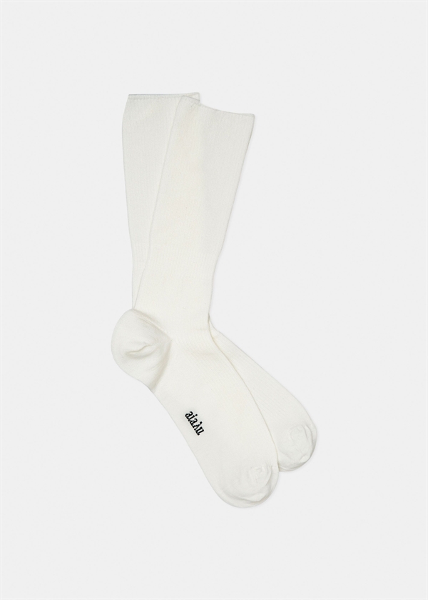 Aiayu - Cotton rib socks White