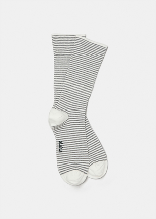 Aiayu - Cotton stripe socks Mix grey