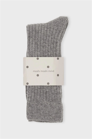Moshi Moshi mind - Cozy rib socks Grey