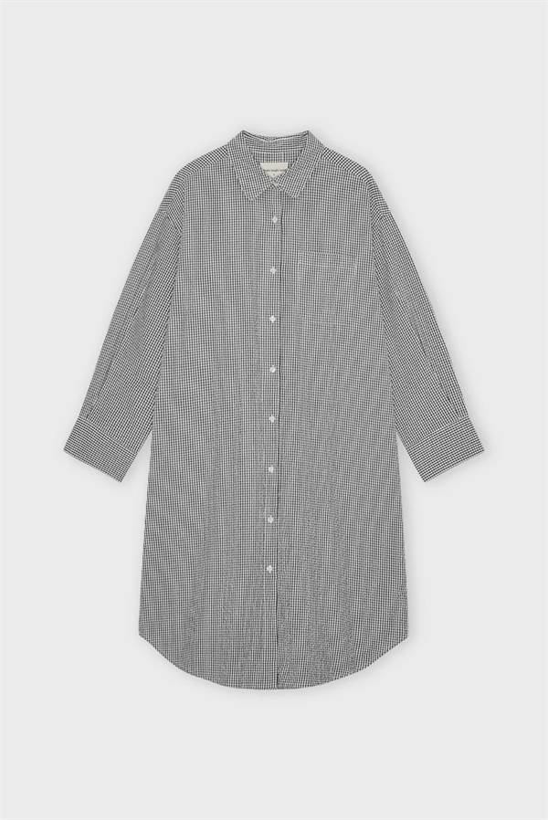 Moshi Moshi mind - Haven shirtdress gingham Ecru/navy