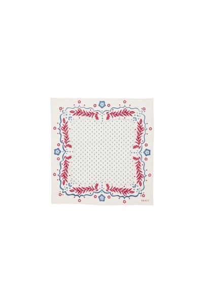 Skall - Juniper scarf Cream/blue/red