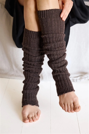Moshi moshi mind - Legwarmers Brown melange