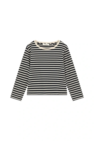 Skall - Marron oversized blouse Navy/off white