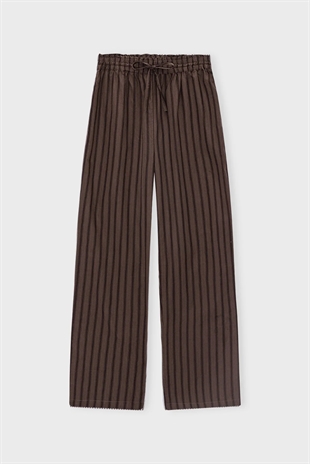 Moshi Moshi Mind - Moon pants stripe Brown/black