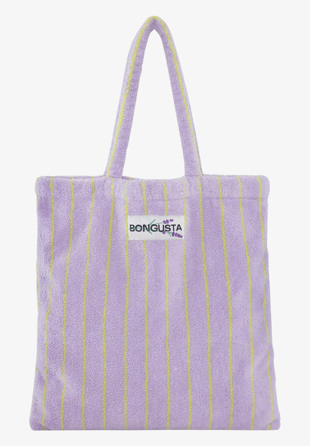 Bongusta - Naram totebag Lilac & neon yellow (thin stripe)