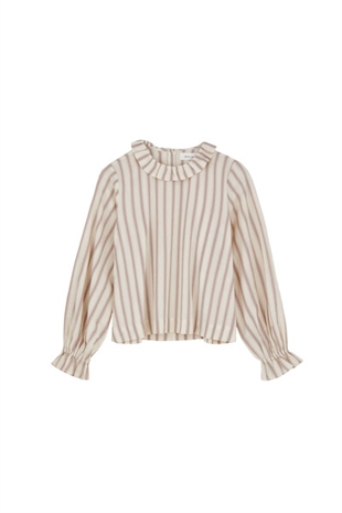 Skall studio - Cornflower blouse Cream/Lilac stripe