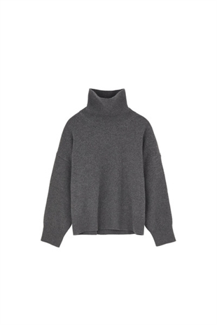 Skall studio - Silene t-neck Graphite melange