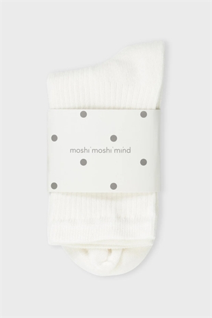 Moshi Moshi mind - Story rib socks Ecru