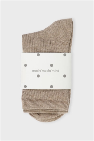 Moshi Moshi mind - Story rib socks Warm sand