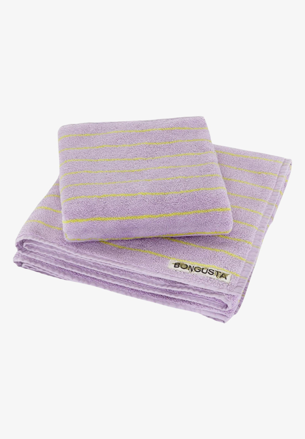 Bongusta - Naram Guest Towel Lilac & neon yellow (thin stripe)